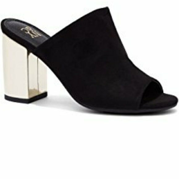 Shoes - Beautiful faux suede shoes with gold heel